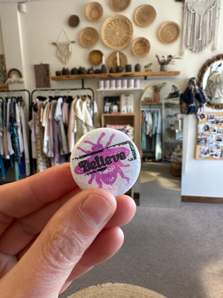 Nicole Heely Pink Bumble Bee Believe Pin