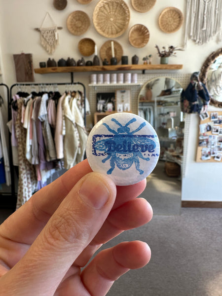 Nicole Heely Blue Bumble Bee Believe Pin