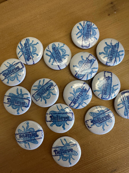 Nicole Heely Blue Bumble Bee Believe Pin