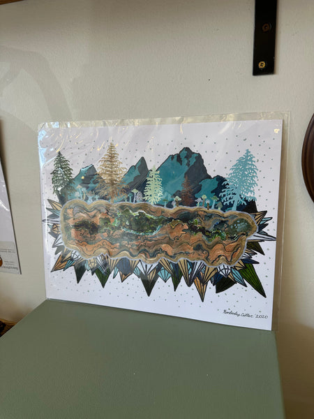 Kimboho Art Print Blue Mountain 14” x 11”