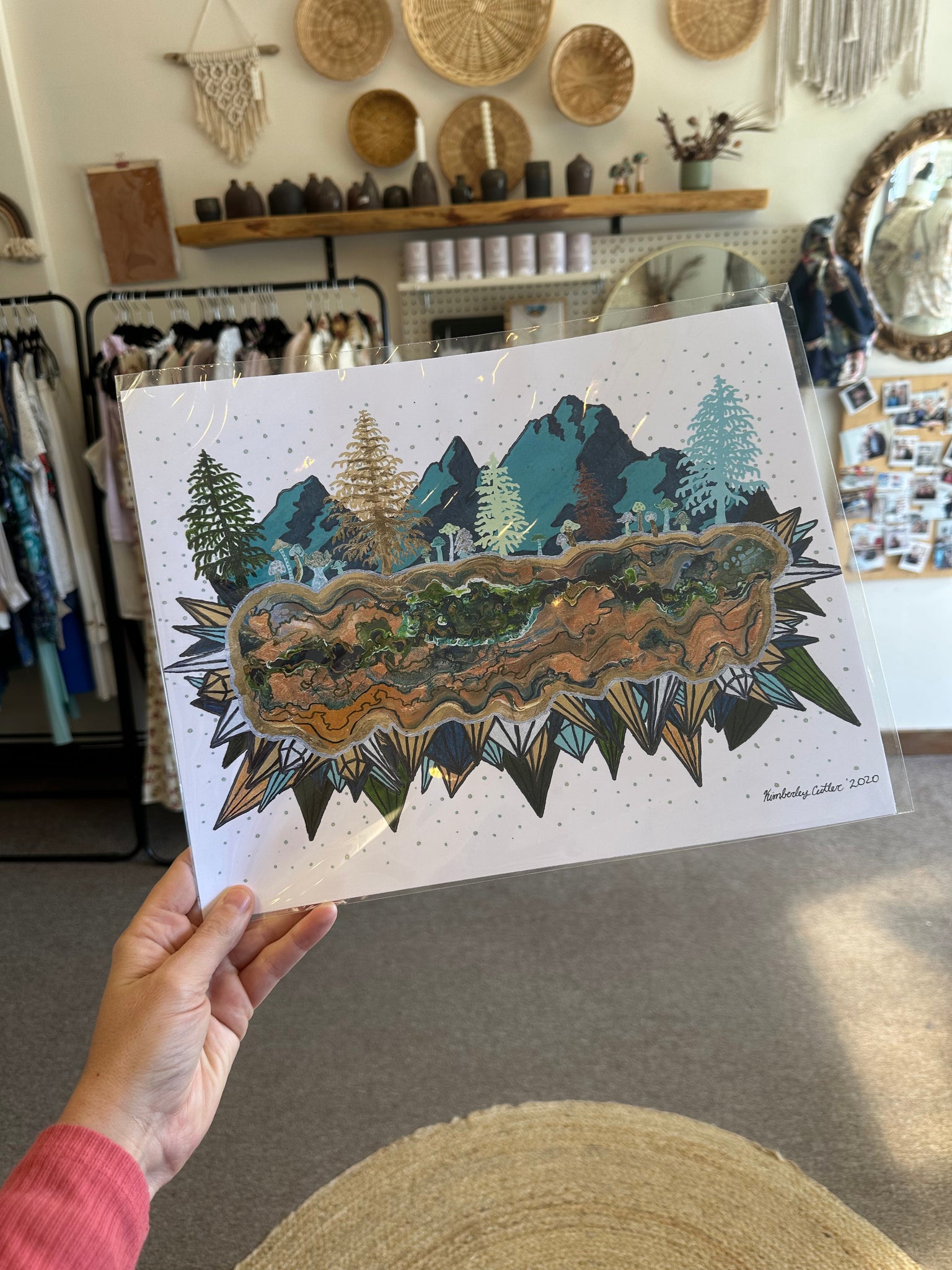 Kimboho Art Print Blue Mountain 14” x 11”