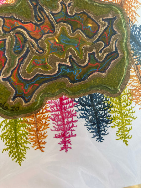 Kimboho Art Print Colorful Tree Geode 14” x 11”