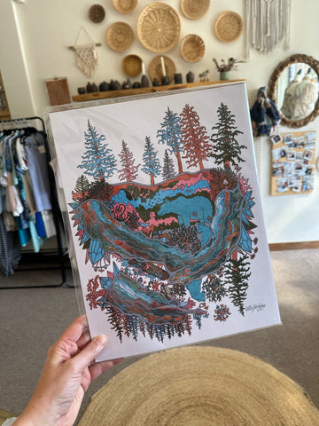 Kimboho Art Print Crystal Bears 14” x 11”