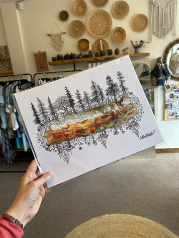 Kimboho Art Print Forest Geode 14” x 11”