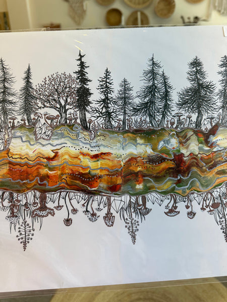 Kimboho Art Print Forest Geode 14” x 11”