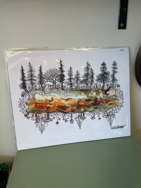 Kimboho Art Print Forest Geode 14” x 11”