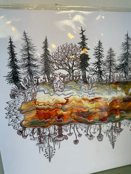 Kimboho Art Print Forest Geode 14” x 11”