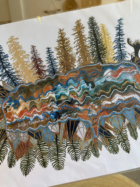 Kimboho Art Print Golden Larch 14” x 11”