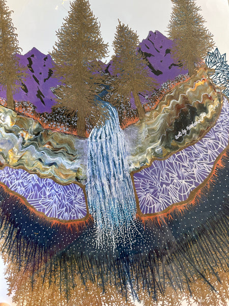 Kimboho Art Print Waterfall 14” x 11”