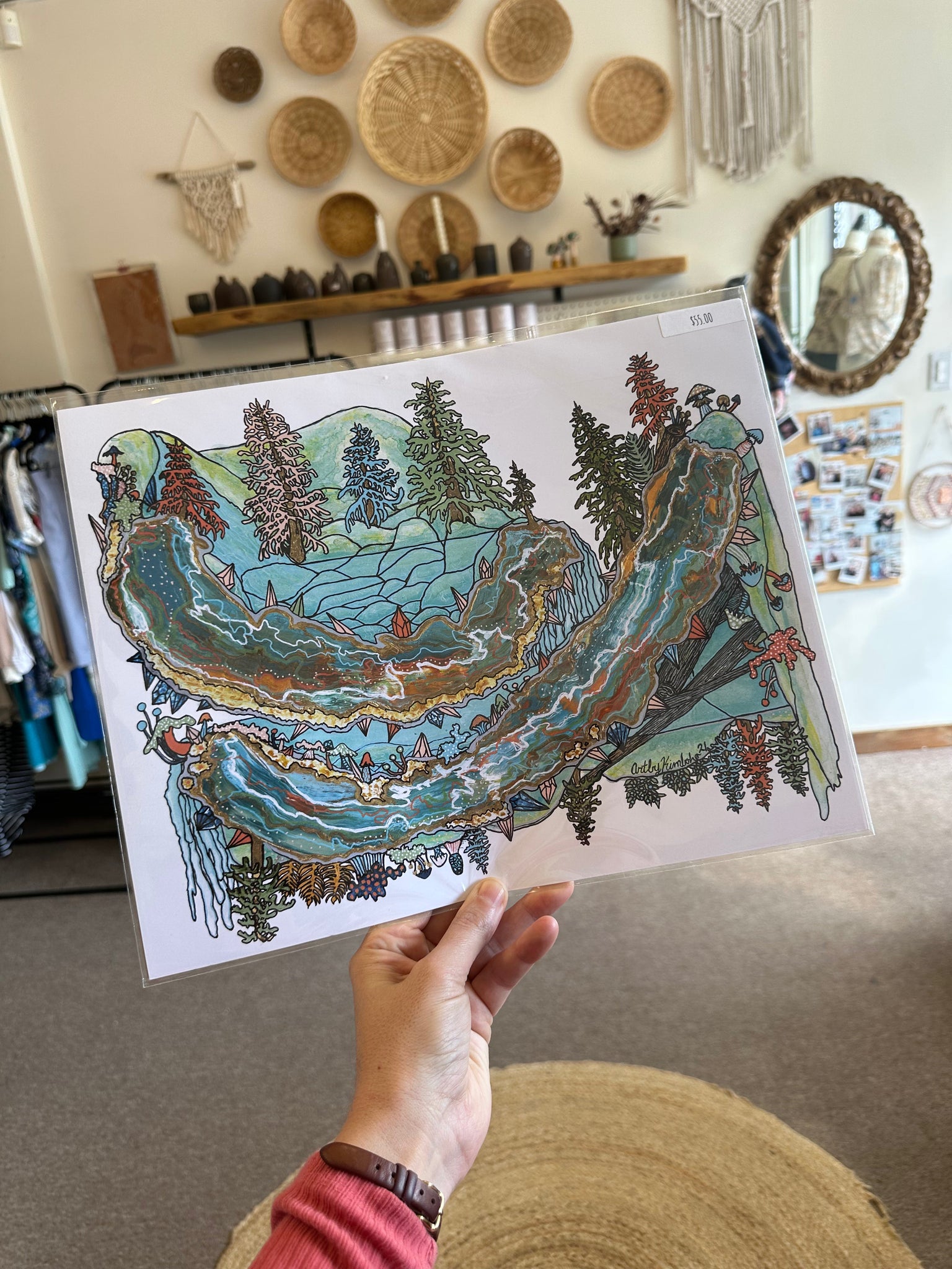 Kimboho Art Print Crystal Cave 14” x 11”