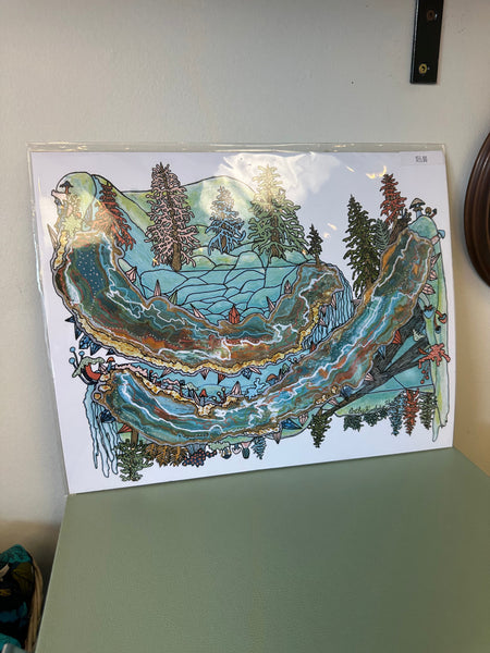 Kimboho Art Print Crystal Cave 14” x 11”