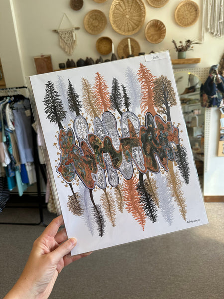 Kimboho Art Print Orange Trees  14” x 11”