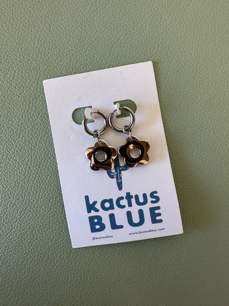 Kactus Blue Chunky Silver Flowers