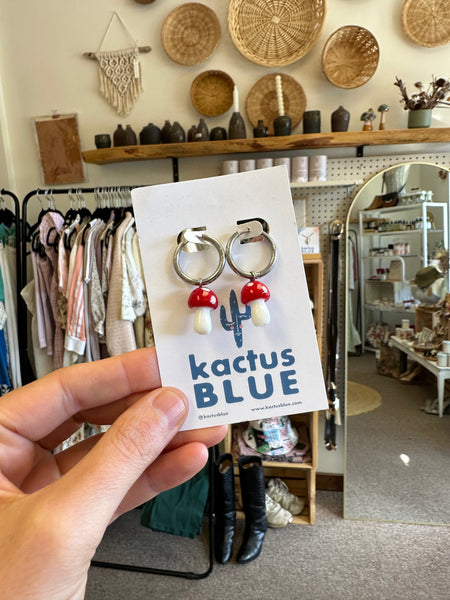 Kactus Blue Lil Mushroom Earrings