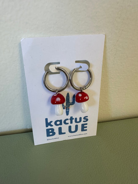 Kactus Blue Lil Mushroom Earrings