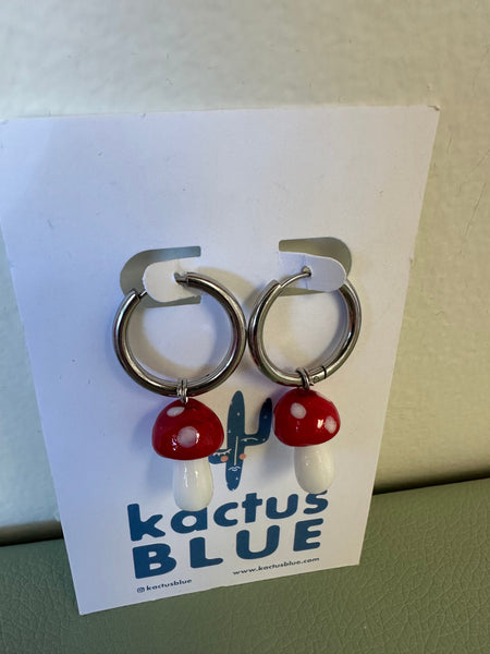 Kactus Blue Lil Mushroom Earrings
