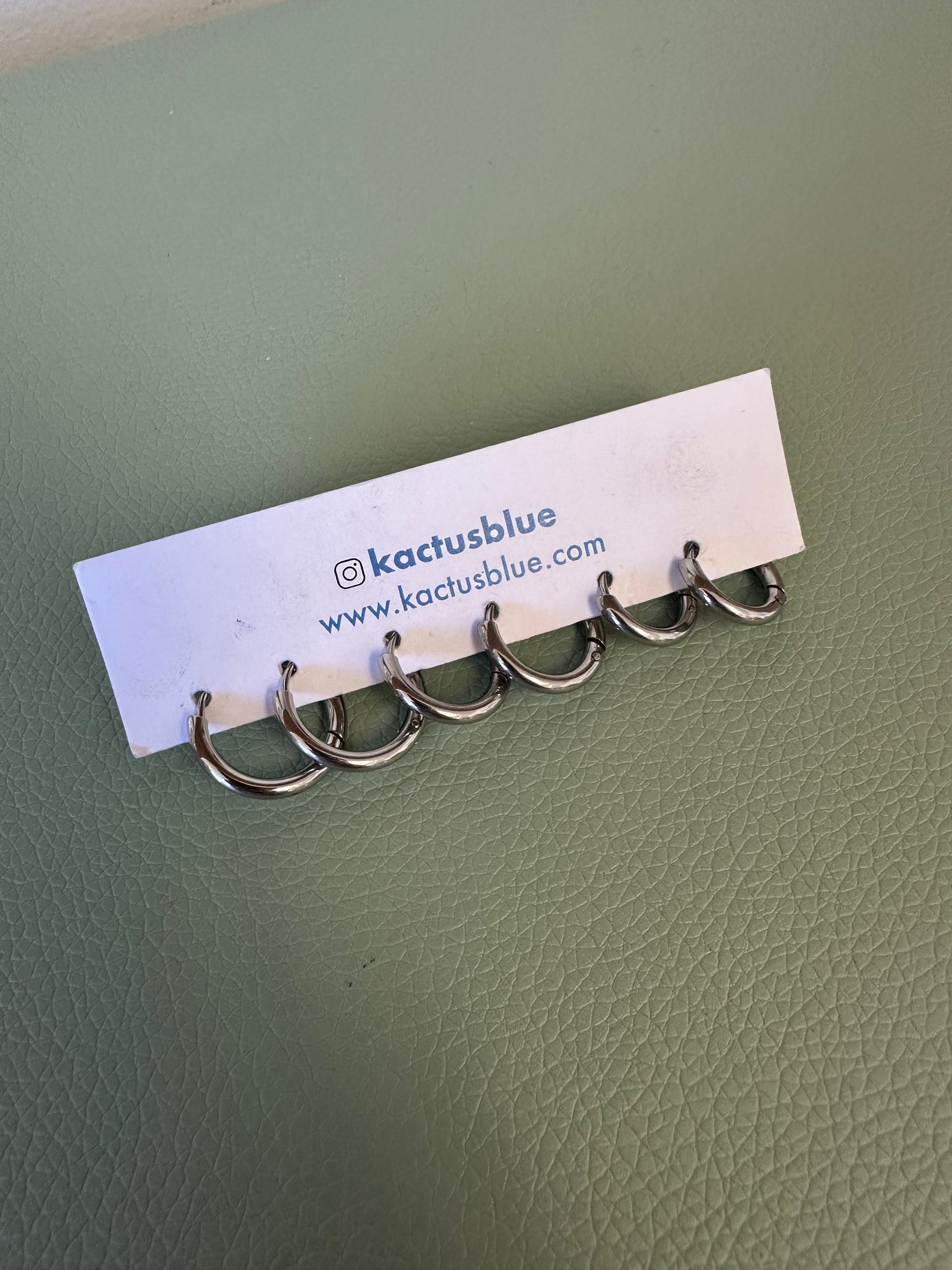 Kactus Blue - Silver Hoop Earrings Trio