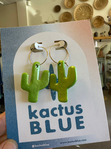 Kactus Blue - Cactus Hoop Earrings