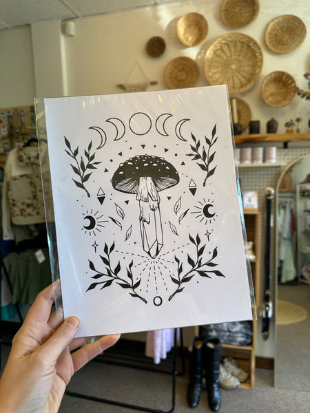 Meli The Lover - Crystal Mushroom Art Print