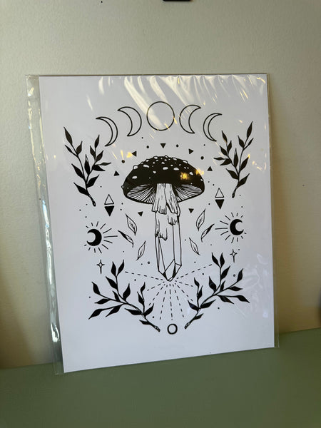 Meli The Lover - Crystal Mushroom Art Print