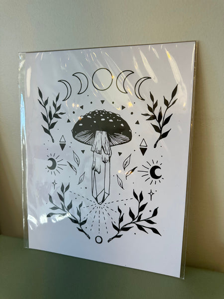 Meli The Lover - Crystal Mushroom Art Print