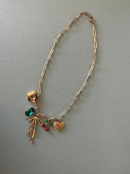Kactus Blue - Cherry Charm Necklace