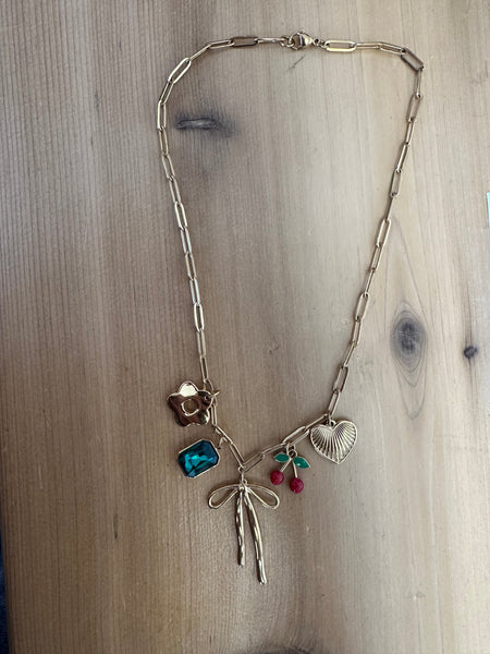 Kactus Blue - Cherry Charm Necklace