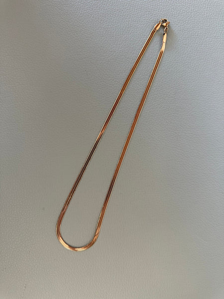 Kactus Blue - Herringbone Gold Chain Necklace