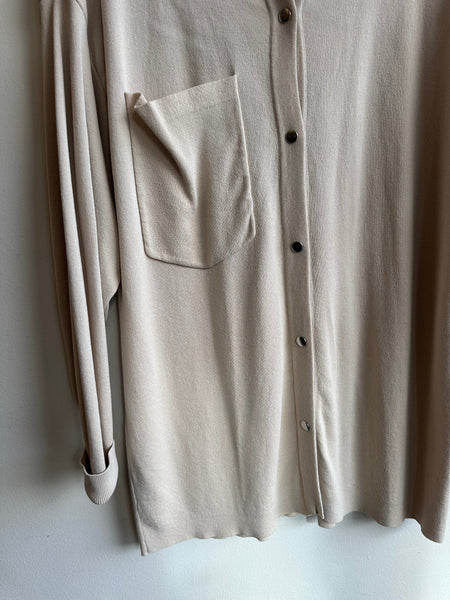 Zara Beige Long Sleeve Button up | Size Small