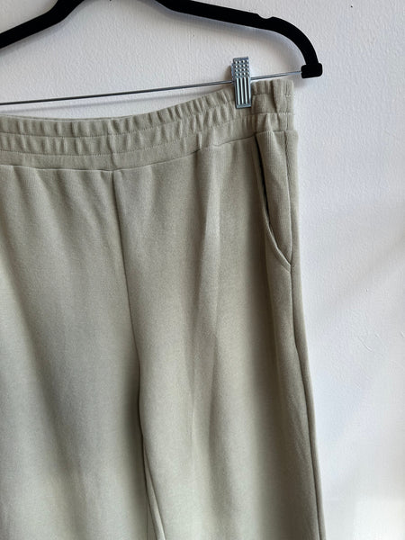 Sunshy - Sage Green Wide Leg Sweat Pants - Size Large