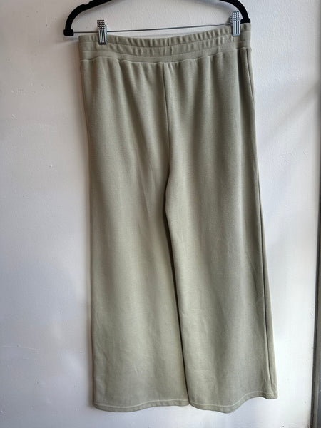Sunshy - Sage Green Wide Leg Sweat Pants - Size Large