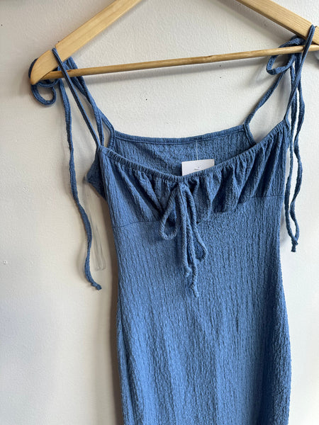 Light Blue Tiered Ruffle Maxi Dress | Size Small