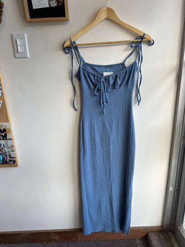 Light Blue Tiered Ruffle Maxi Dress | Size Small