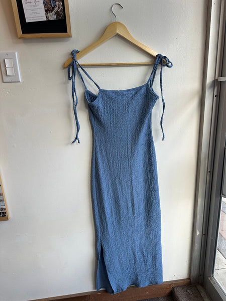 Light Blue Tiered Ruffle Maxi Dress | Size Small