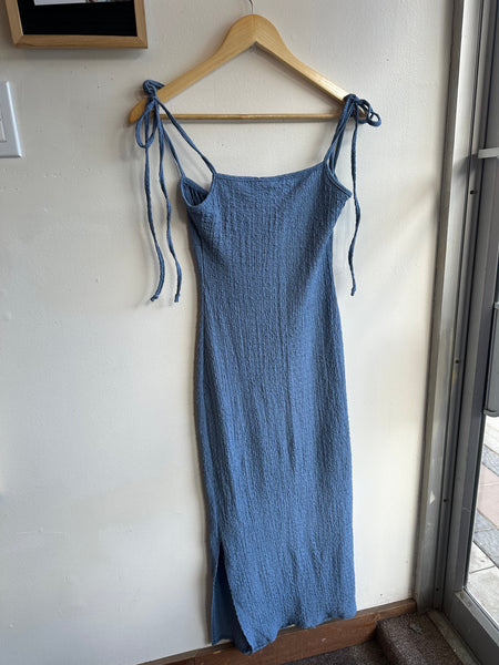 Light Blue Tiered Ruffle Maxi Dress | Size Small