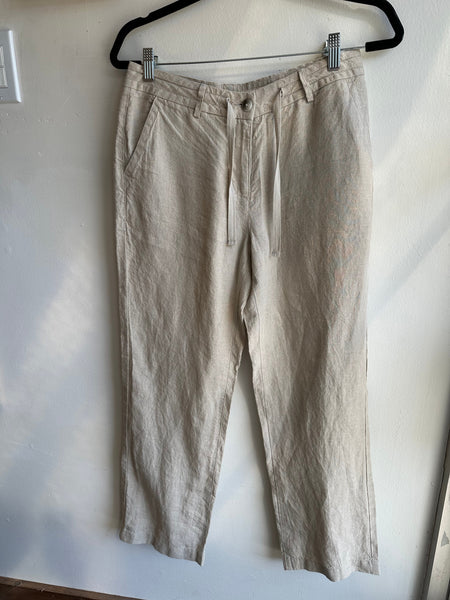 Linen Beige Relaxed Fit Trousers