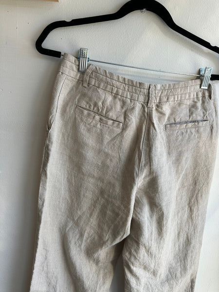 Linen Beige Relaxed Fit Trousers