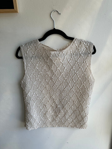Beige Lightweight Textured Tank Top