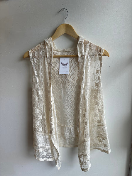Lace Vest with Hood | Size Medium/Large