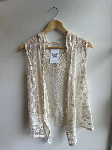 Lace Vest with Hood | Size Medium/Large