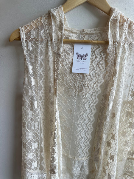 Lace Vest with Hood | Size Medium/Large