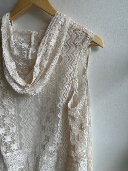 Lace Vest with Hood | Size Medium/Large