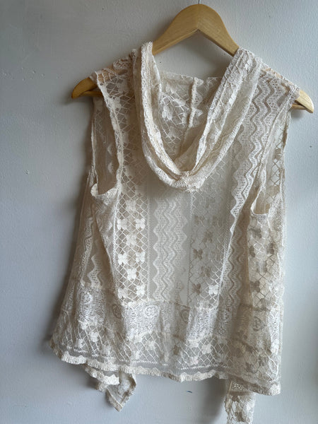Lace Vest with Hood | Size Medium/Large