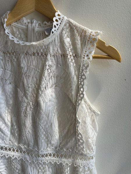 Wildfire Lace Peplum Tank Top | Size Small