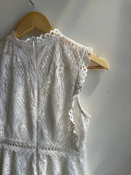 Wildfire Lace Peplum Tank Top | Size Small