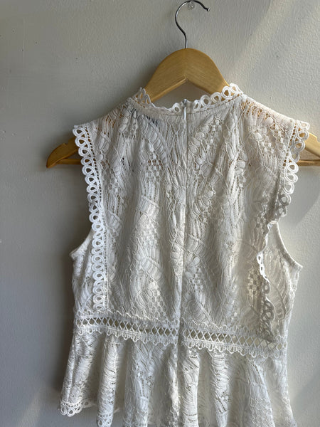Wildfire Lace Peplum Tank Top | Size Small