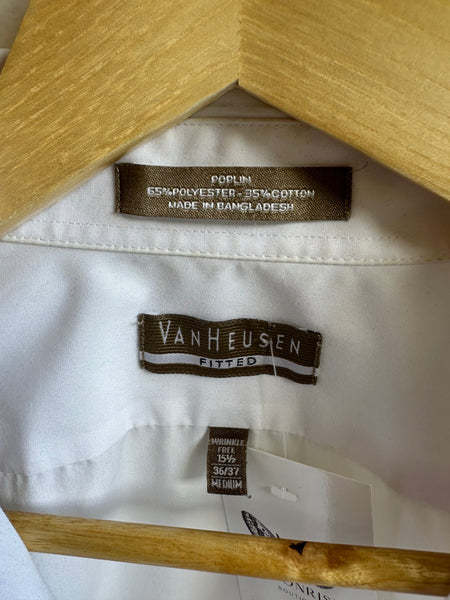 Van Heusen Fitted White Button Up Shirt | Size Men’s Medium