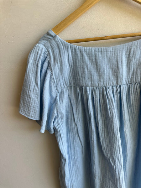 Caslon Blue Cotton Flowy Top | Size Large
