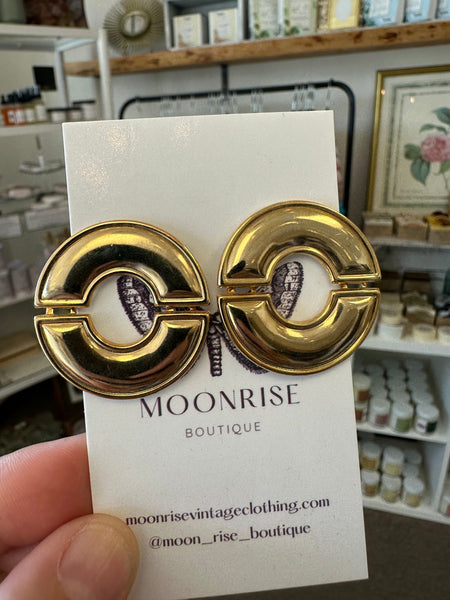 Vintage Circle Bold Statement Earrings