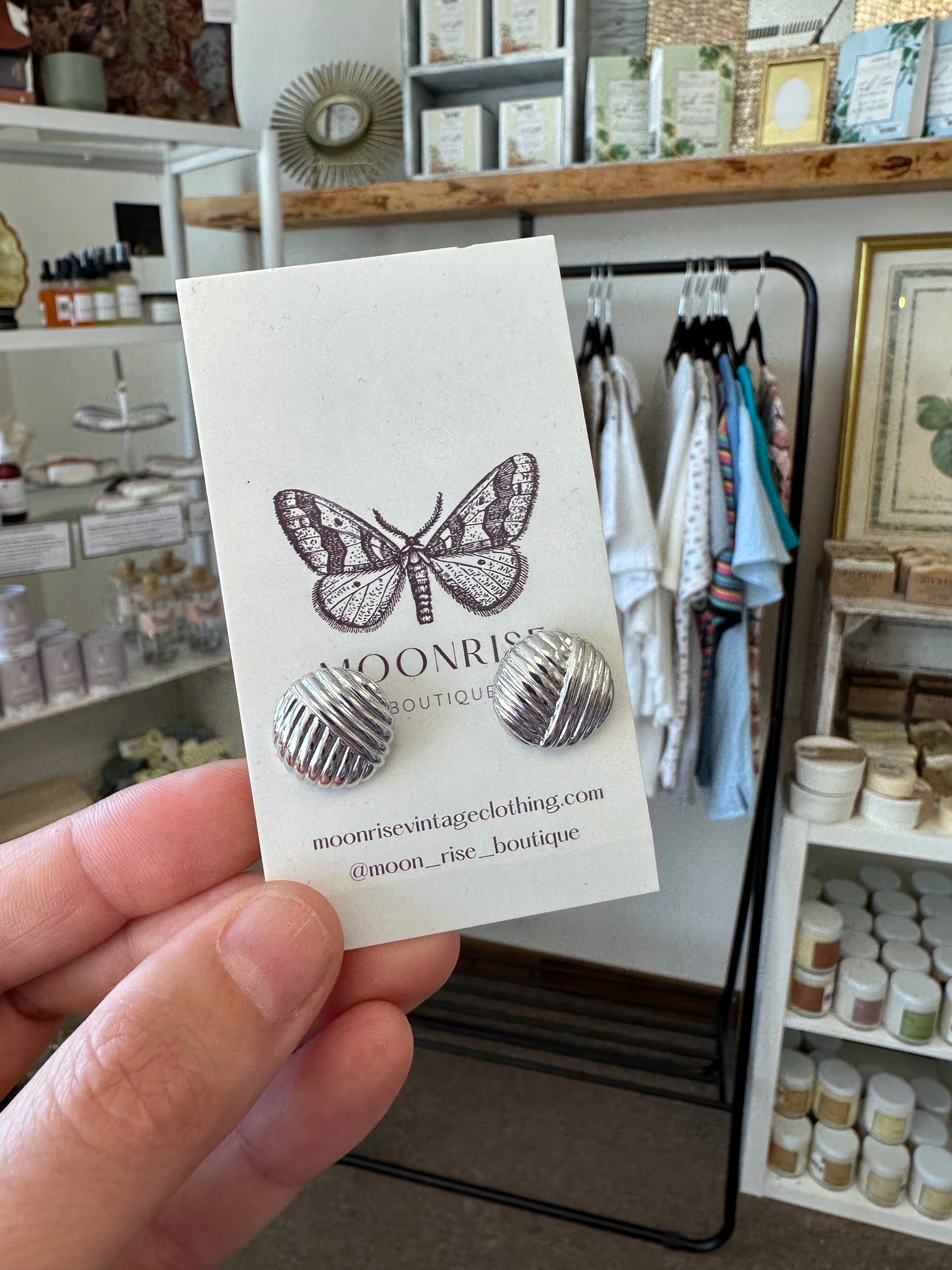 Vintage Silver Textured Statement Earrings